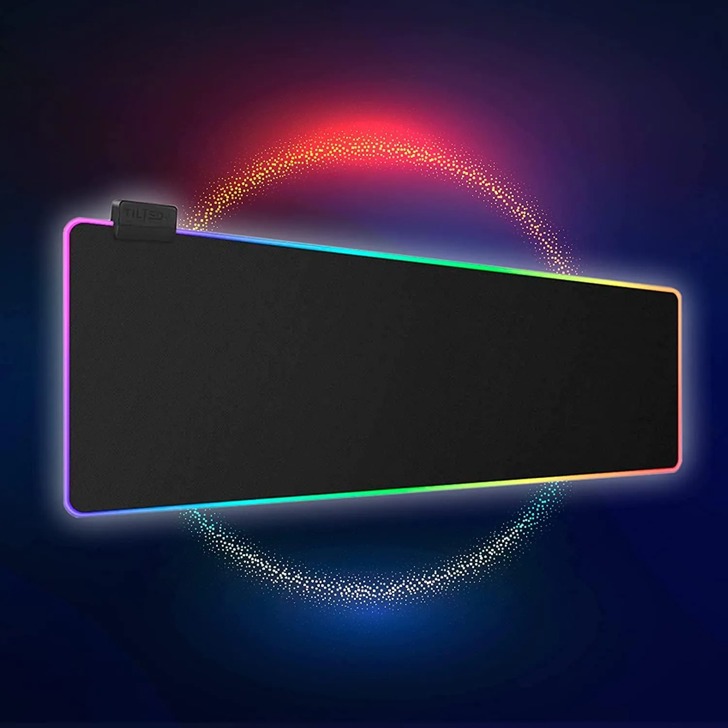 Tilted Nation RGB Mouse Pad - Large LED Gaming Mat with 8 Adjustable Light Modes - Non Slip Rubber Base, Easy to Clean Water Proof Surface