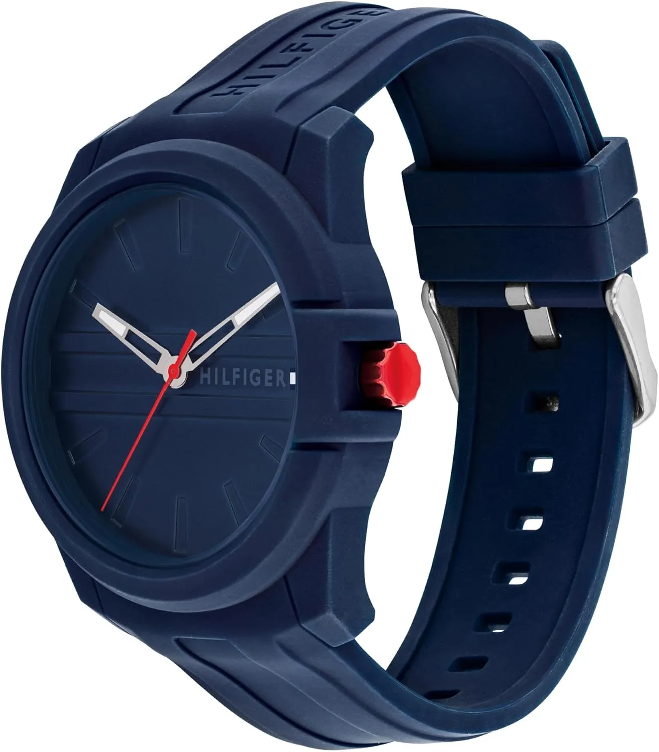 Tommy Hilfiger Men's 3-Hand Quartz Watch  Casual Sport Style, Silicone Strap, Water-Resistant to 50 Meters, Everyday Fashion Wristwatch, Gift for Him - 44mm