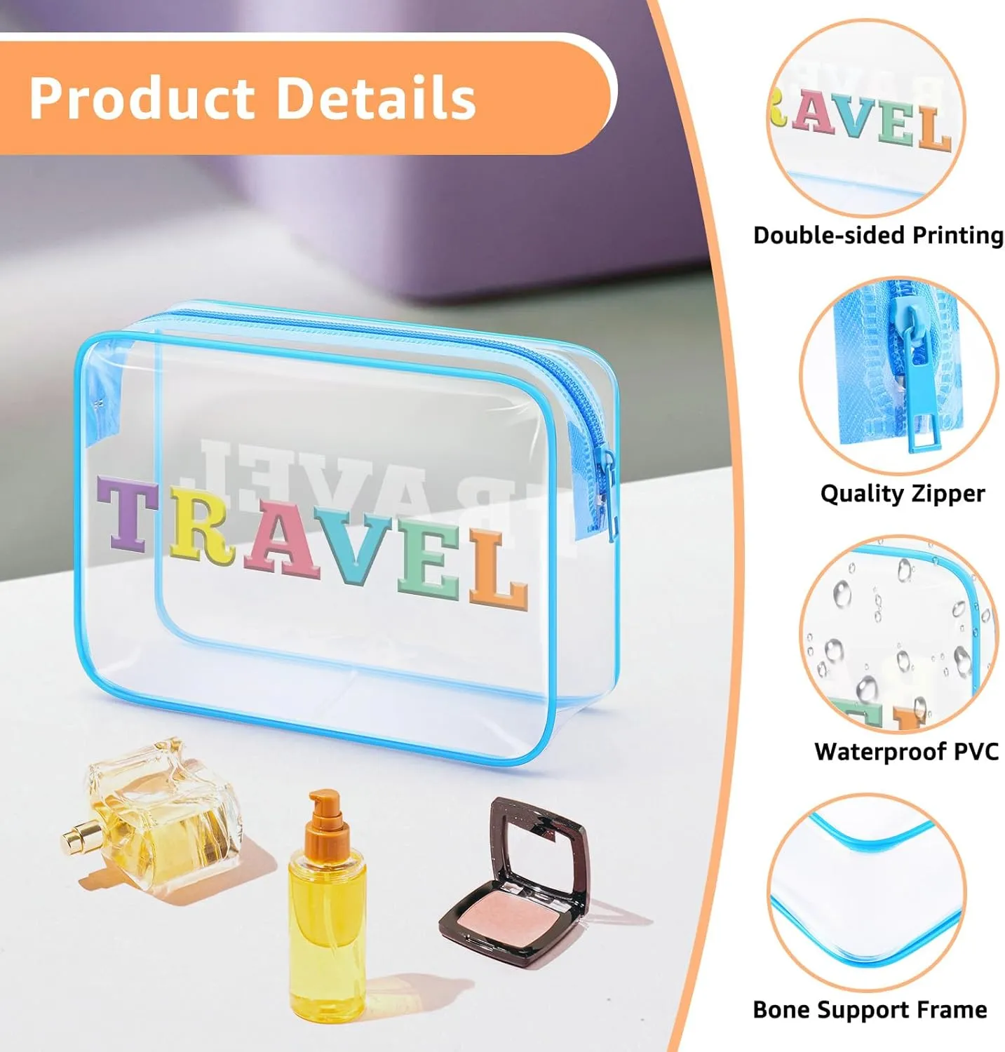 Travel Bag For Women Clear Makeup Bag Christmas Birthday Gift For Mom Grandma Funny PVC Cosmetic Bag Graduation Gift For Daughter Sister Retirement Gifts For Colleague Toiletry Bag For Travel(Travel