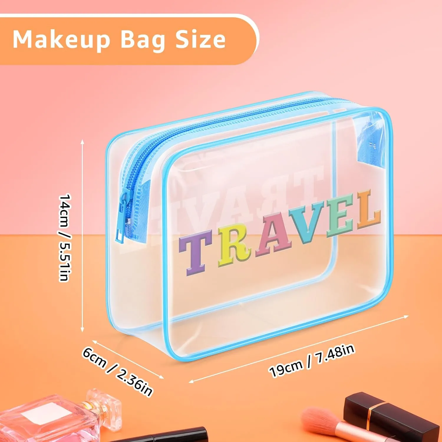 Travel Bag For Women Clear Makeup Bag Christmas Birthday Gift For Mom Grandma Funny PVC Cosmetic Bag Graduation Gift For Daughter Sister Retirement Gifts For Colleague Toiletry Bag For Travel(Travel
