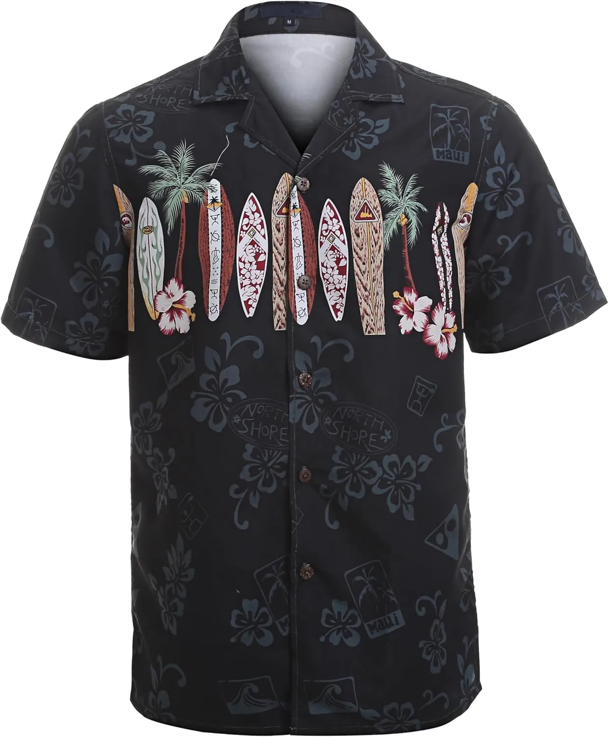 Tropical Storm Hawaiian Shirts for Men Short Sleeve Regular Fit Mens Floral Shirts