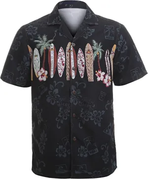 Tropical Storm Hawaiian Shirts for Men Short Sleeve Regular Fit Mens Floral Shirts
