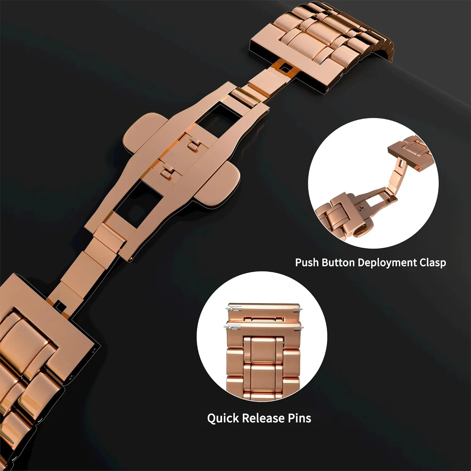TStrap Metal Watch Band ?C Quick Release Watch Bands for Men Women - Stainless Steel Smart Watch Strap Bracelet Replacement Polished - 12mm ... 20mm 22mm 24mm