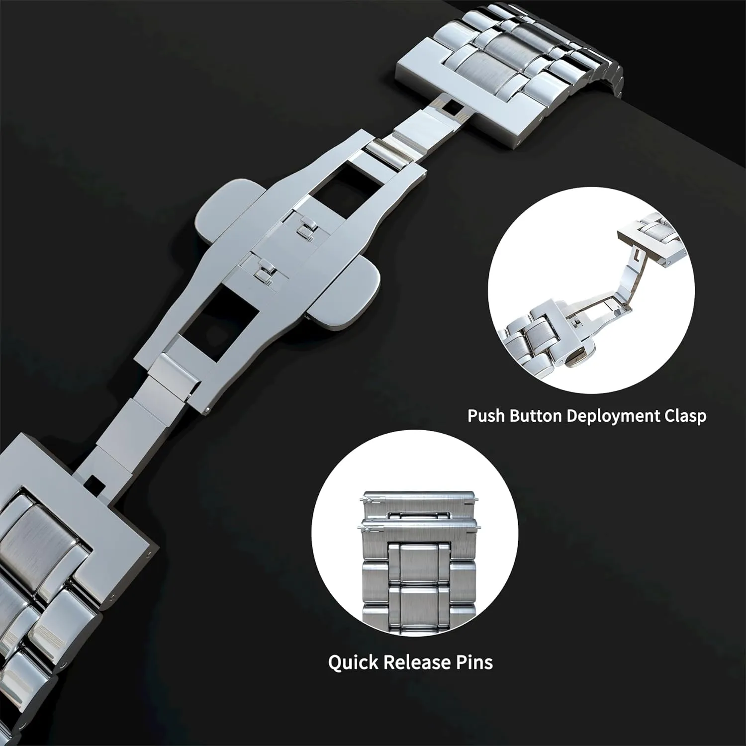TStrap Metal Watch Band  Quick Release Watch Bands for Men Women - Stainless Steel Smart Watch Strap Bracelet Replacement Polished - 12mm ... 20mm 22mm 24mm