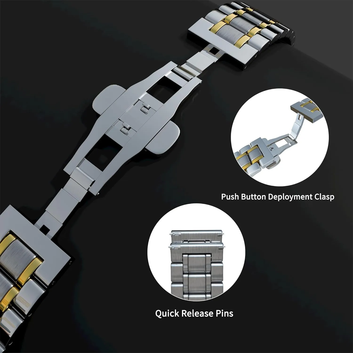 TStrap Metal Watch Band  Quick Release Watch Bands for Men Women - Stainless Steel Smart Watch Strap Bracelet Replacement Polished - 12mm ... 20mm 22mm 24mm