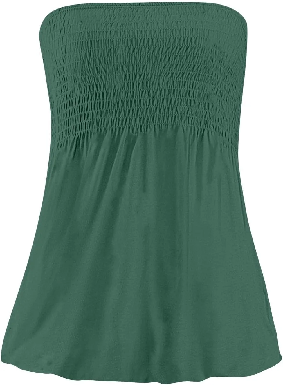Tube Tops Women Elastic Trim Strapless Shirts Summer Casual Bandeau Tank Off The Shoulder Top Going Out Tunic