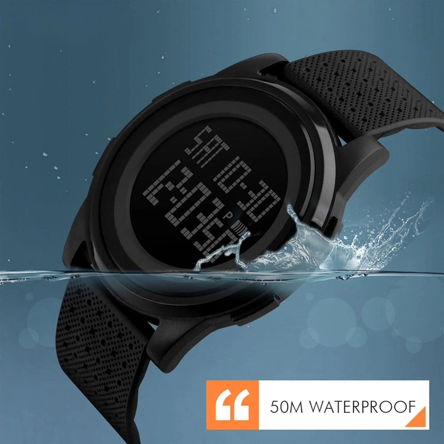 Unisex Digital Watch Waterproof 50M, Shock Resistant Outdoor Sports Wristwatch with Stopwatch, Backlight, Alarm, Dual Time Zones, Ideal for School, Travel, Fitness and Daily Wear