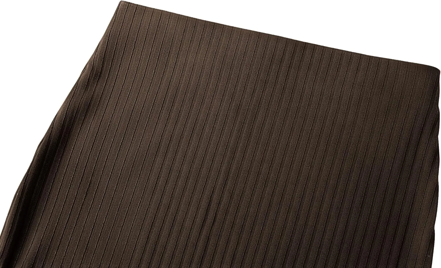 Urban CoCo Women's High Waist Stretch Ribbed Knit Pencil Skirt Midi Length with Side Slit Office Work Bodycon Style