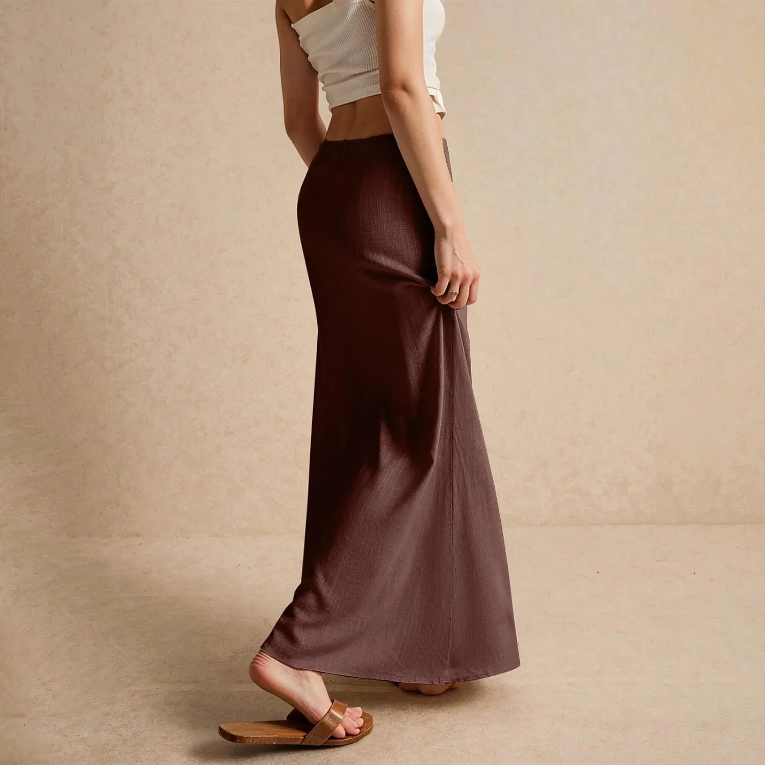 Vacation Skirts for Women, Beach Trendy Maxi Casual Solid Color Womens Skirts