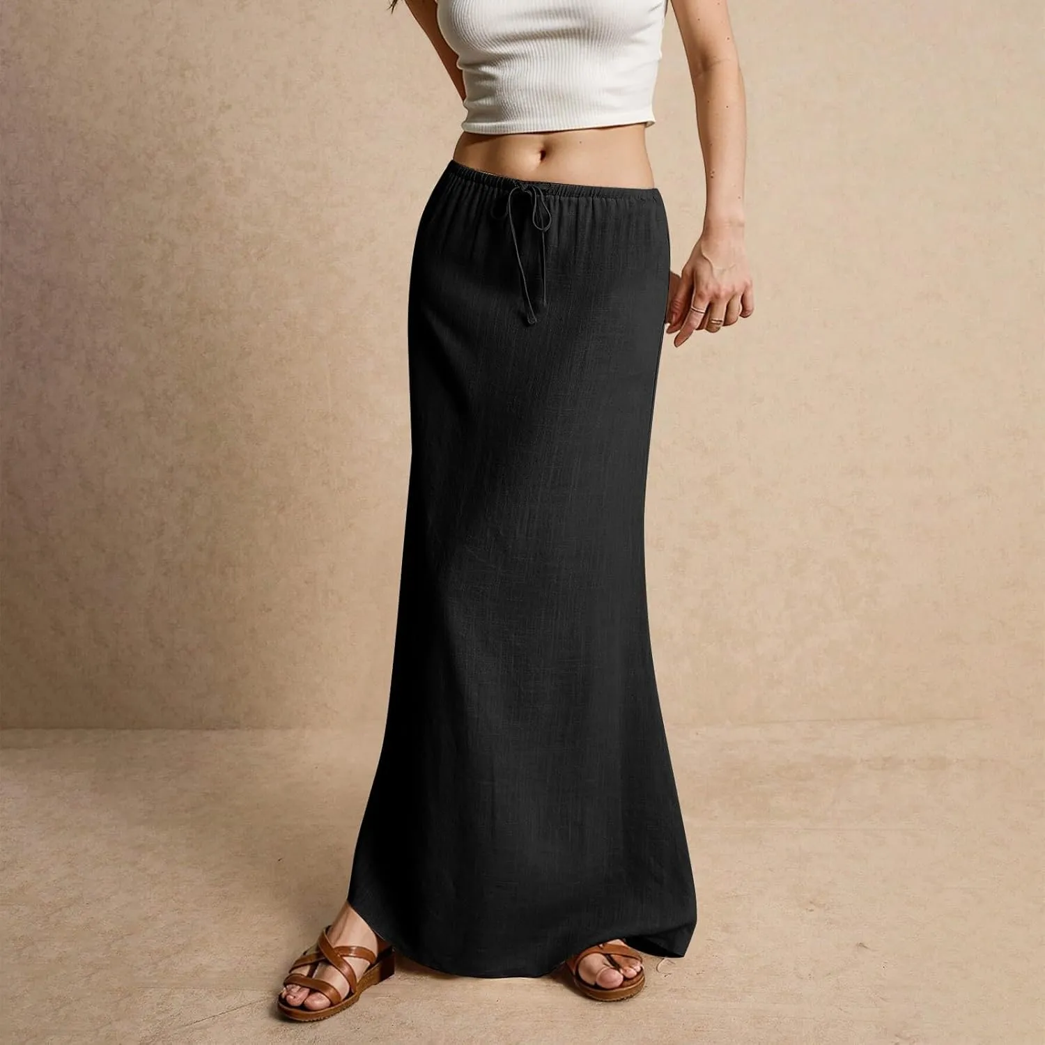 Vacation Skirts for Women, Beach Trendy Maxi Casual Solid Color Womens Skirts