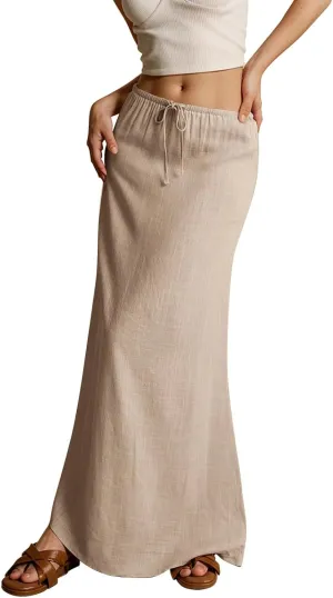 Vacation Skirts for Women, Beach Trendy Maxi Casual Solid Color Womens Skirts