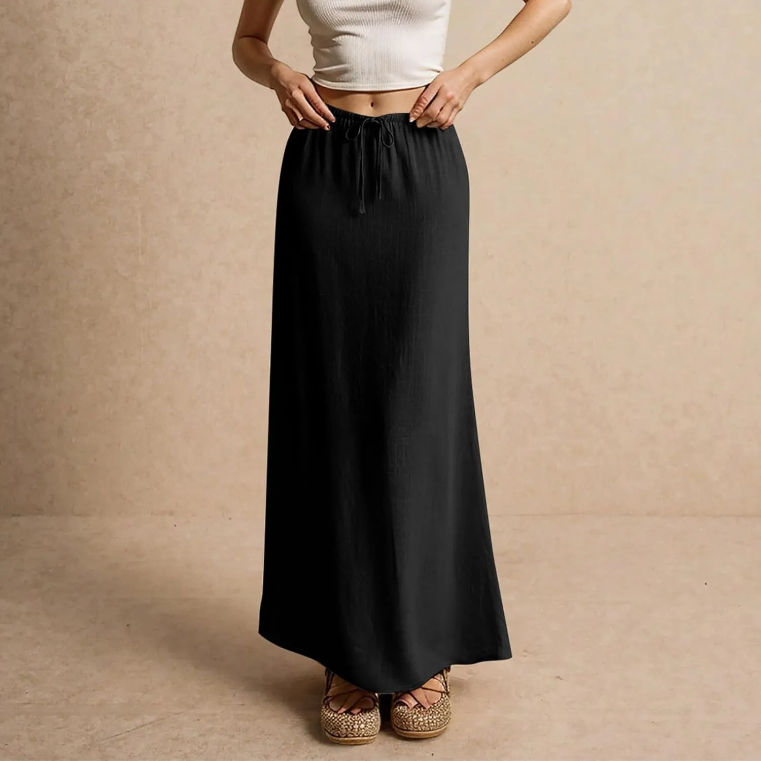 Vacation Skirts for Women, Beach Trendy Maxi Casual Solid Color Womens Skirts