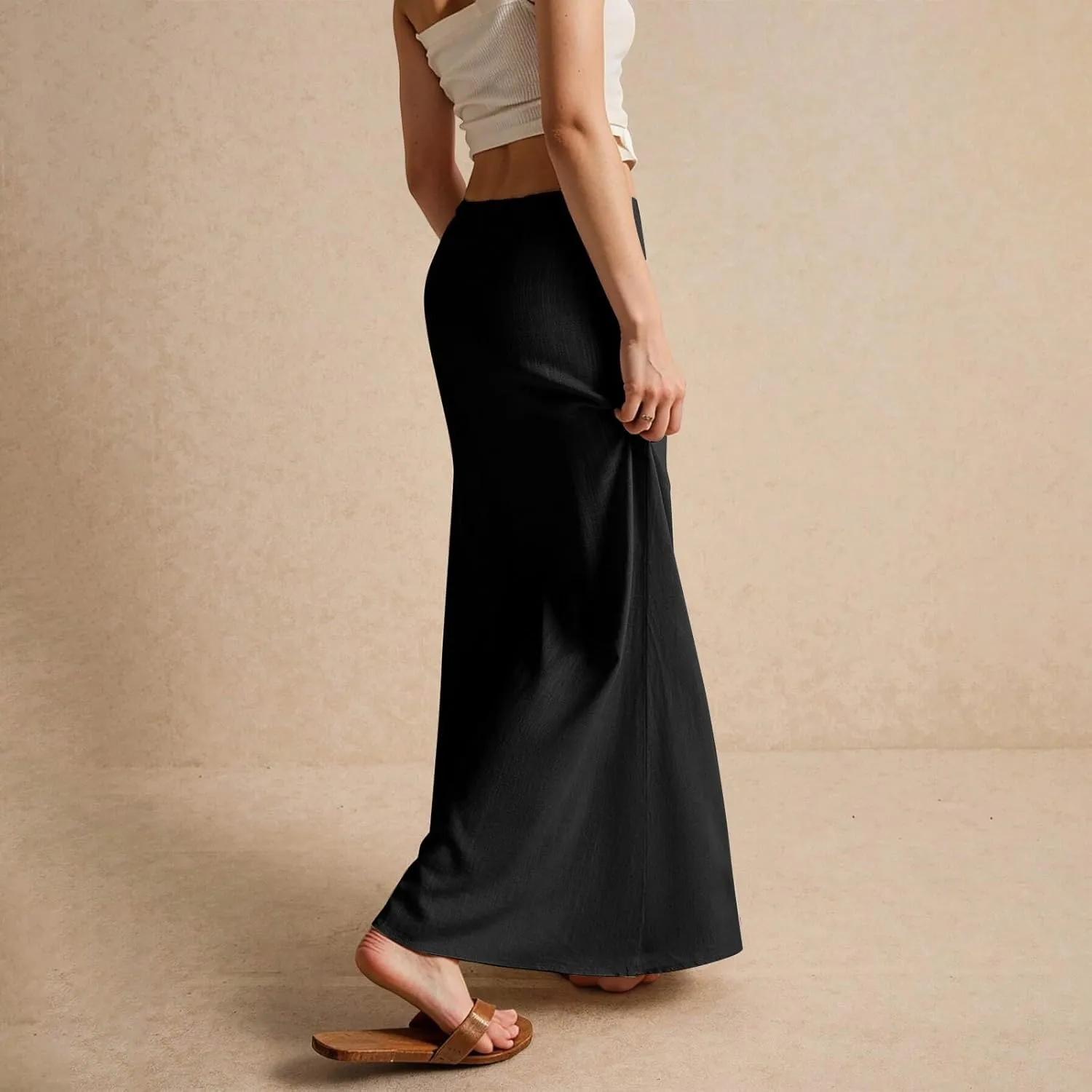 Vacation Skirts for Women, Beach Trendy Maxi Casual Solid Color Womens Skirts