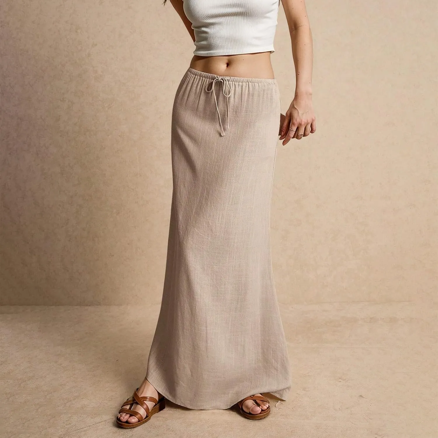 Vacation Skirts for Women, Beach Trendy Maxi Casual Solid Color Womens Skirts