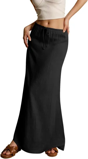 Vacation Skirts for Women, Beach Trendy Maxi Casual Solid Color Womens Skirts