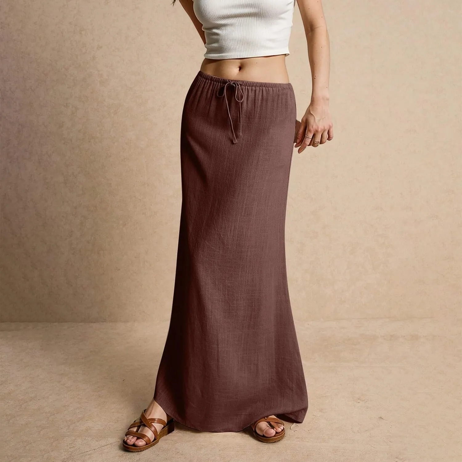 Vacation Skirts for Women, Beach Trendy Maxi Casual Solid Color Womens Skirts