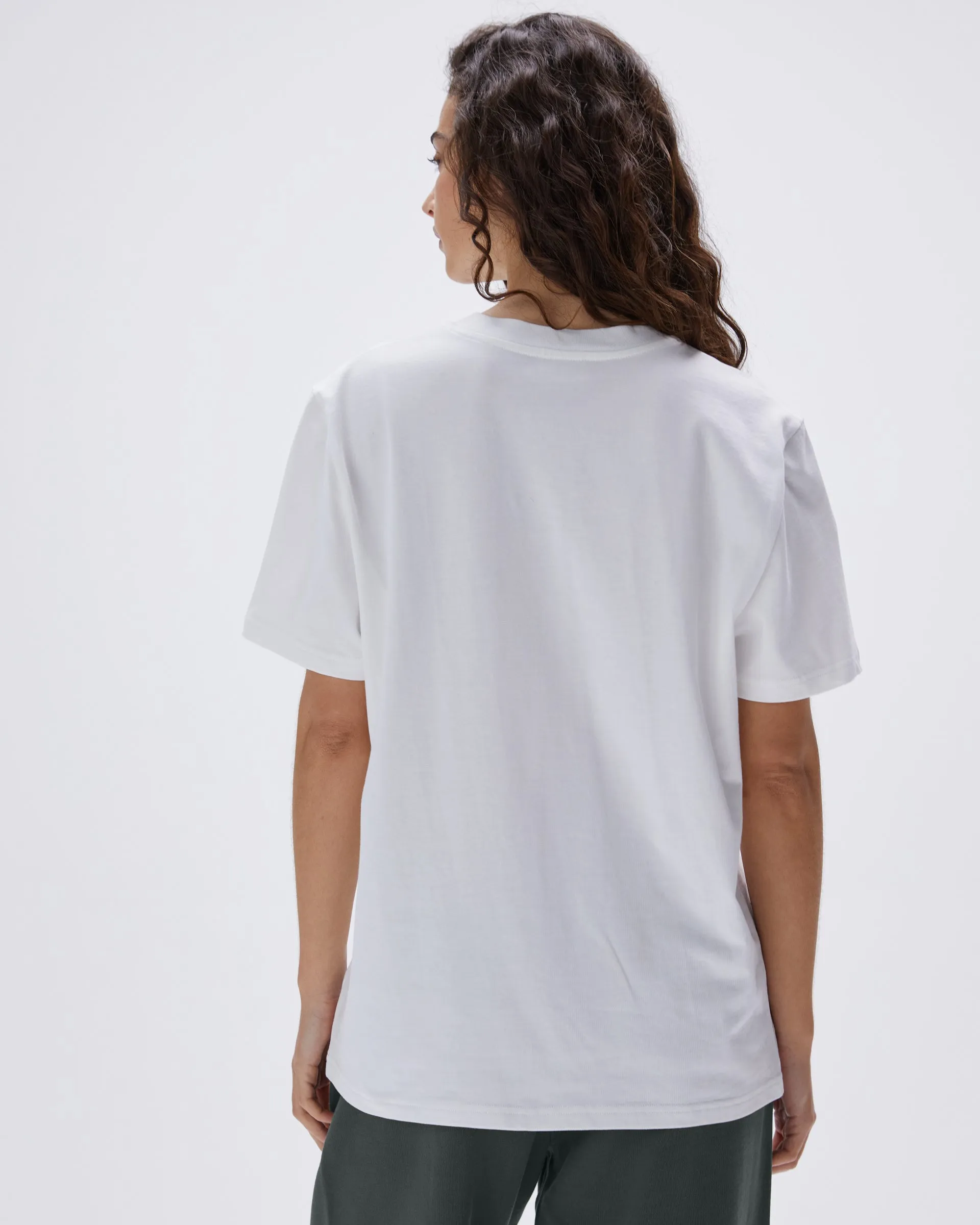 Varsity Oversized Short Sleeve T-shirt - White/Mineral Green