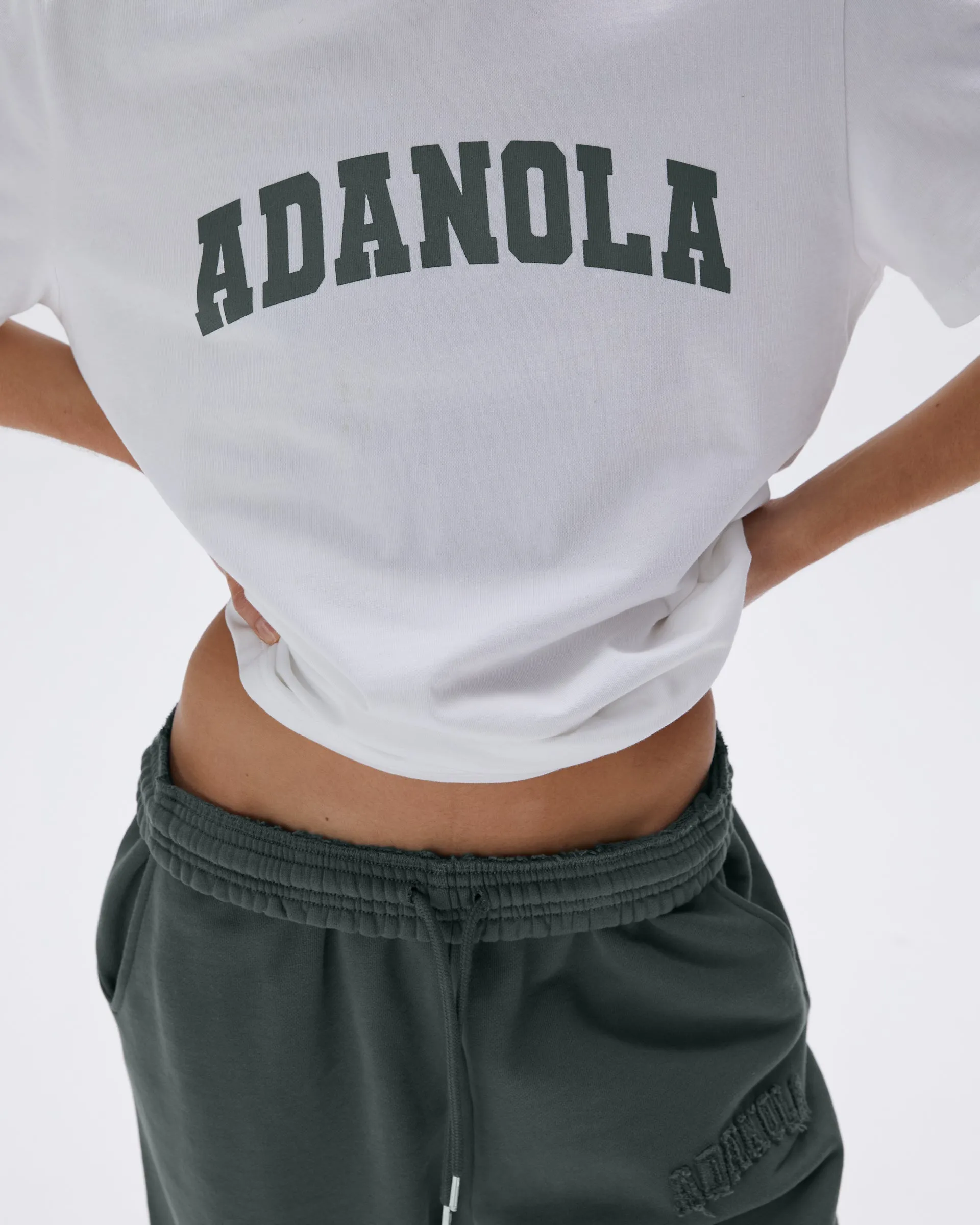 Varsity Oversized Short Sleeve T-shirt - White/Mineral Green