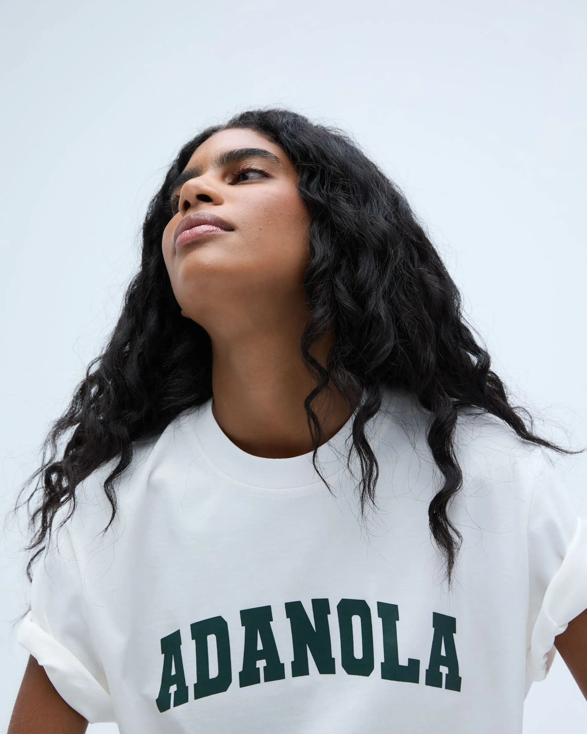 Varsity Short Sleeve Oversized T-shirt - White/Pine Green