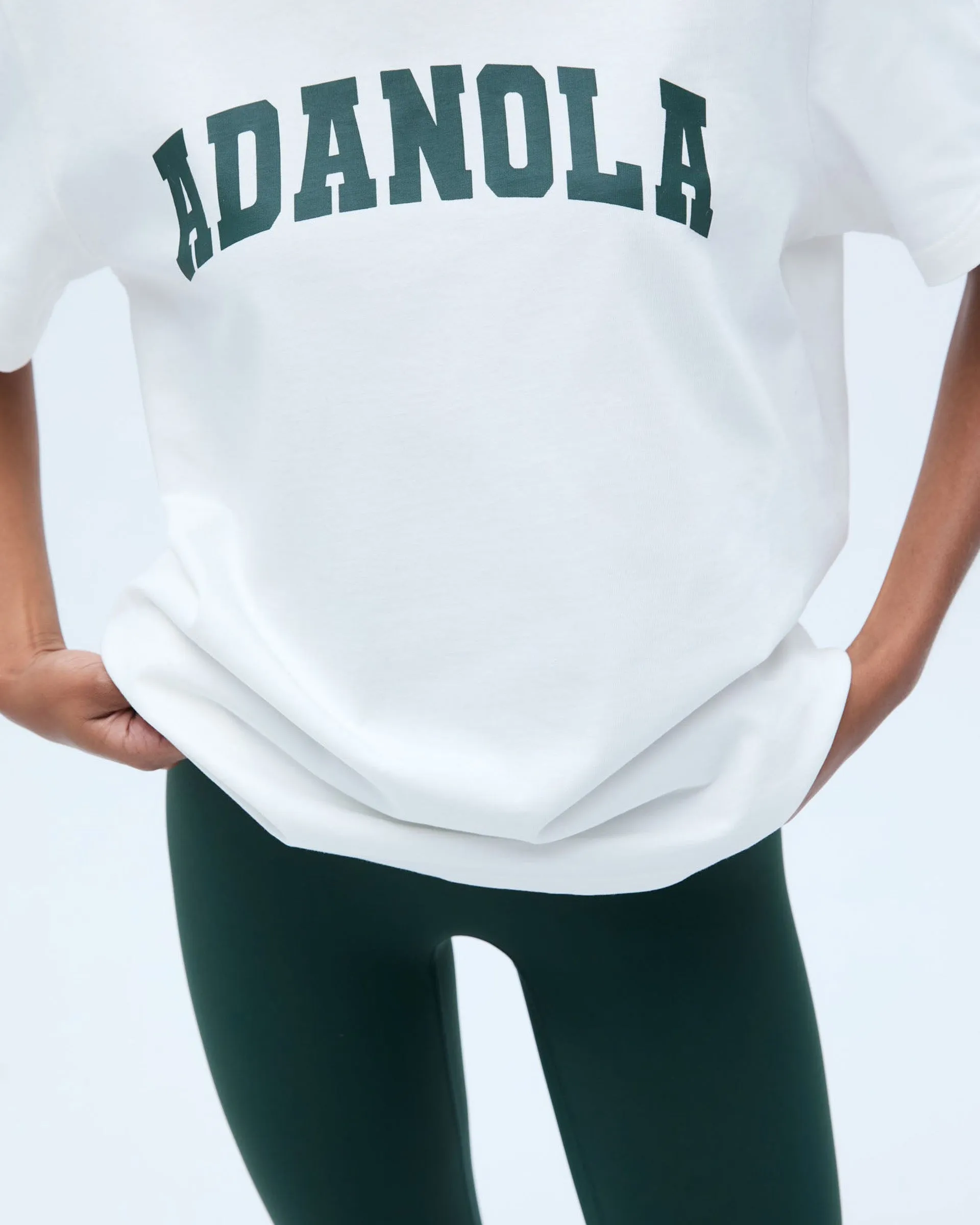 Varsity Short Sleeve Oversized T-shirt - White/Pine Green