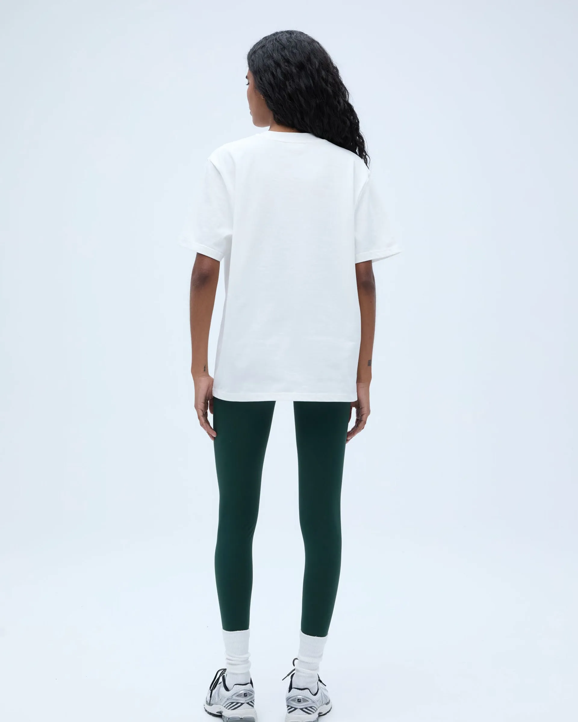 Varsity Short Sleeve Oversized T-shirt - White/Pine Green