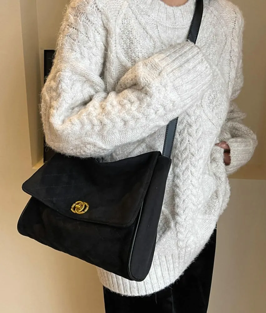 Vintage Suede Quilted Tote Bag for Women Large Capacity Crossbody Bag Lightweight Satchel Purse Causal Hobo Shoulder Bag 2024
