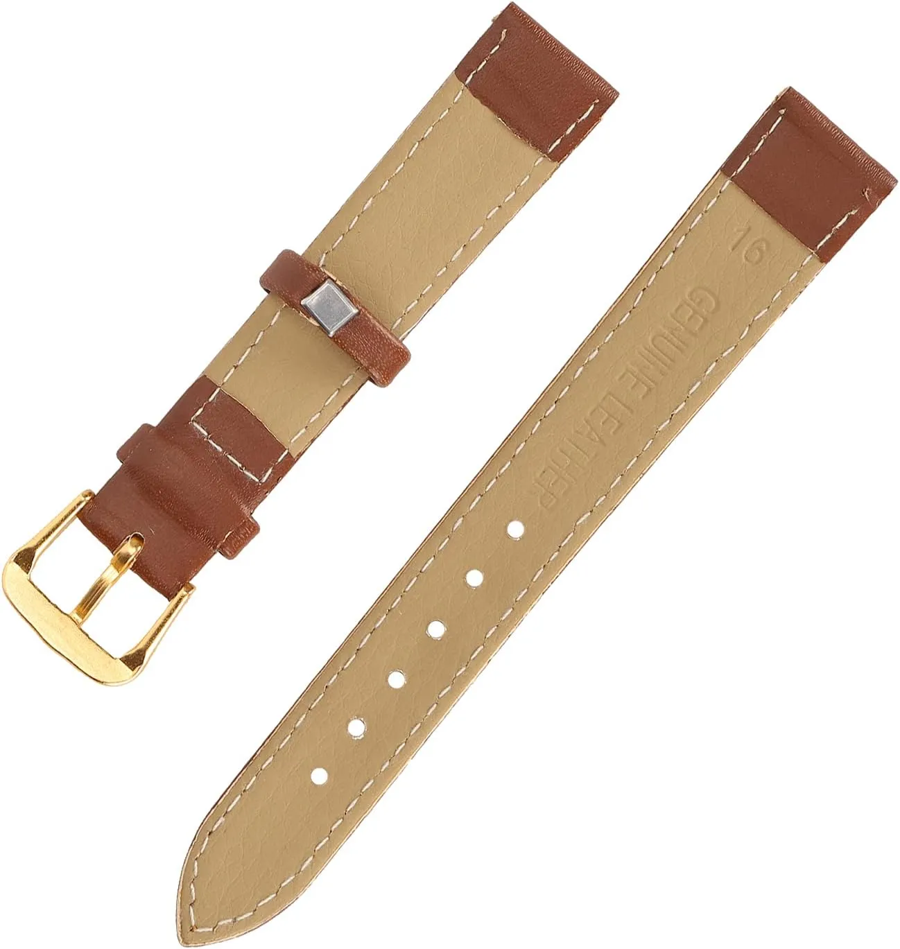 Watch Band, Unisex Universal Pin Buckle Watch Strap 12mm to 22mm Optional Wide PU Leather Replacement Watch Straps Accessory Brown for Men Women(16mm)