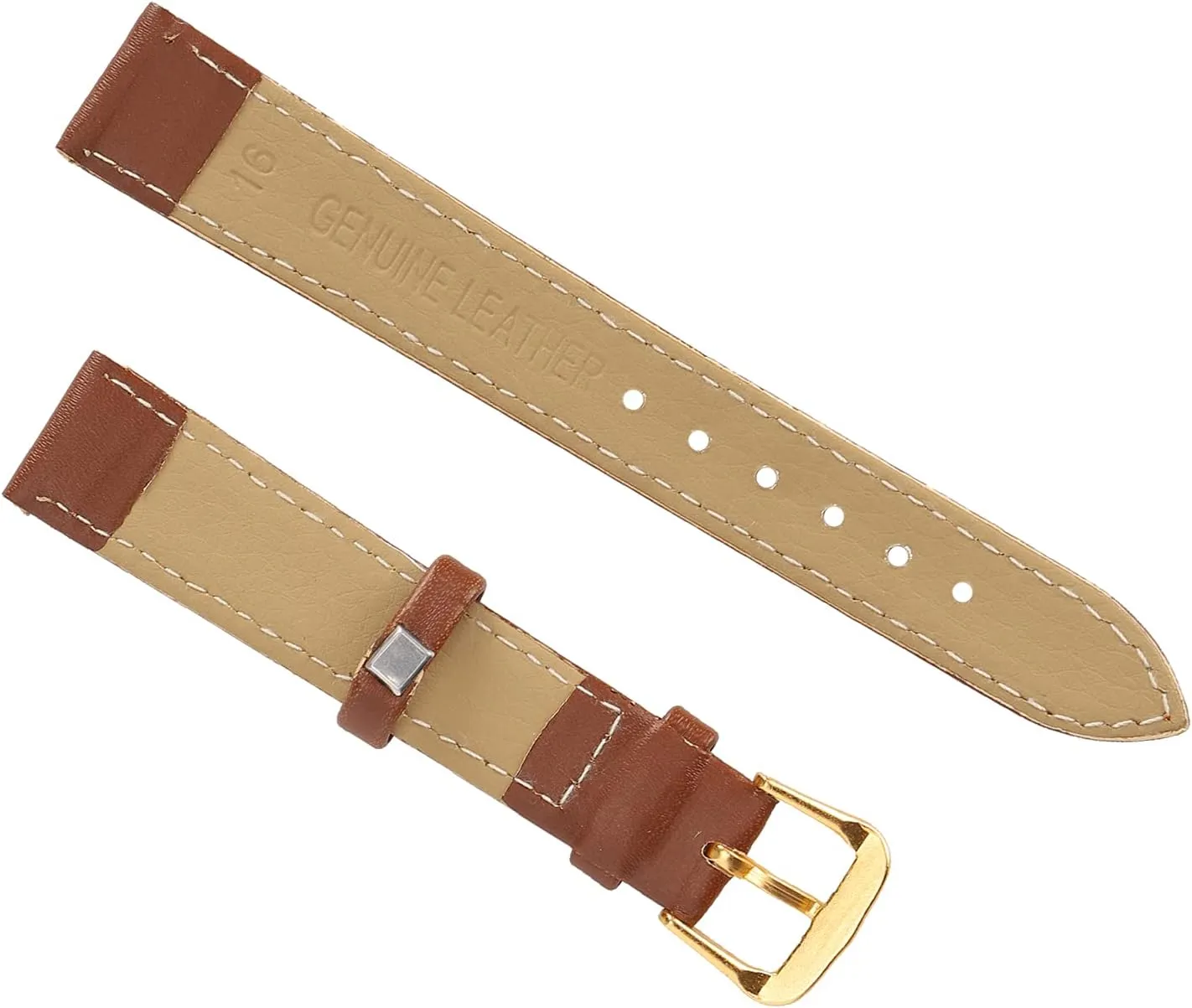 Watch Band, Unisex Universal Pin Buckle Watch Strap 12mm to 22mm Optional Wide PU Leather Replacement Watch Straps Accessory Brown for Men Women(16mm)