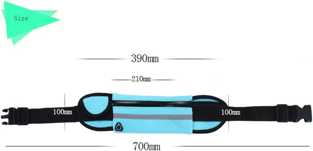 Waterproof Running Belt Waist Pack, Water Resistant Runners Belt Fanny Pack for Hiking Fitness.