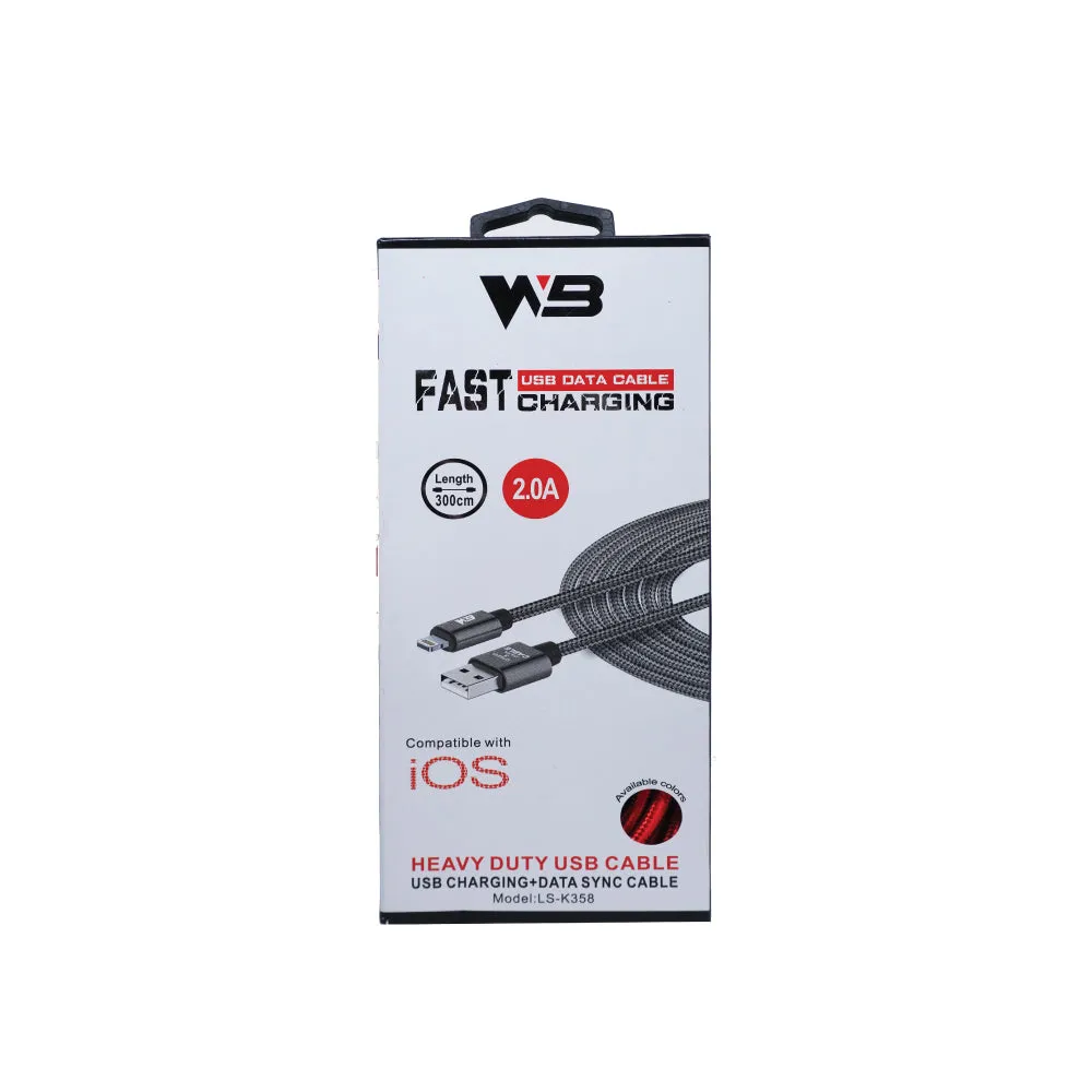 WB Fast Charging Lightning Data Cable 3-metre
