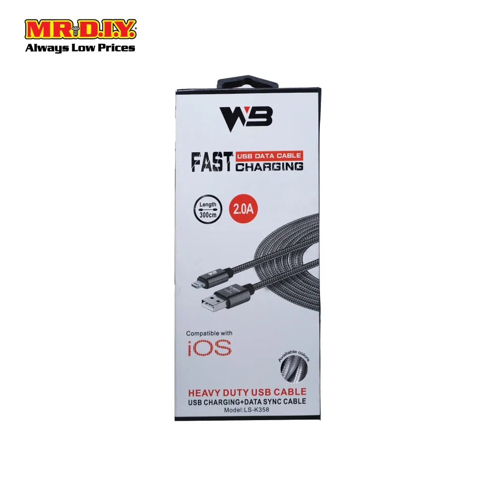 WB Fast Charging Lightning Data Cable 3-metre