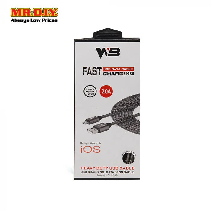WB Fast Charging Lightning Data Cable 3-metre