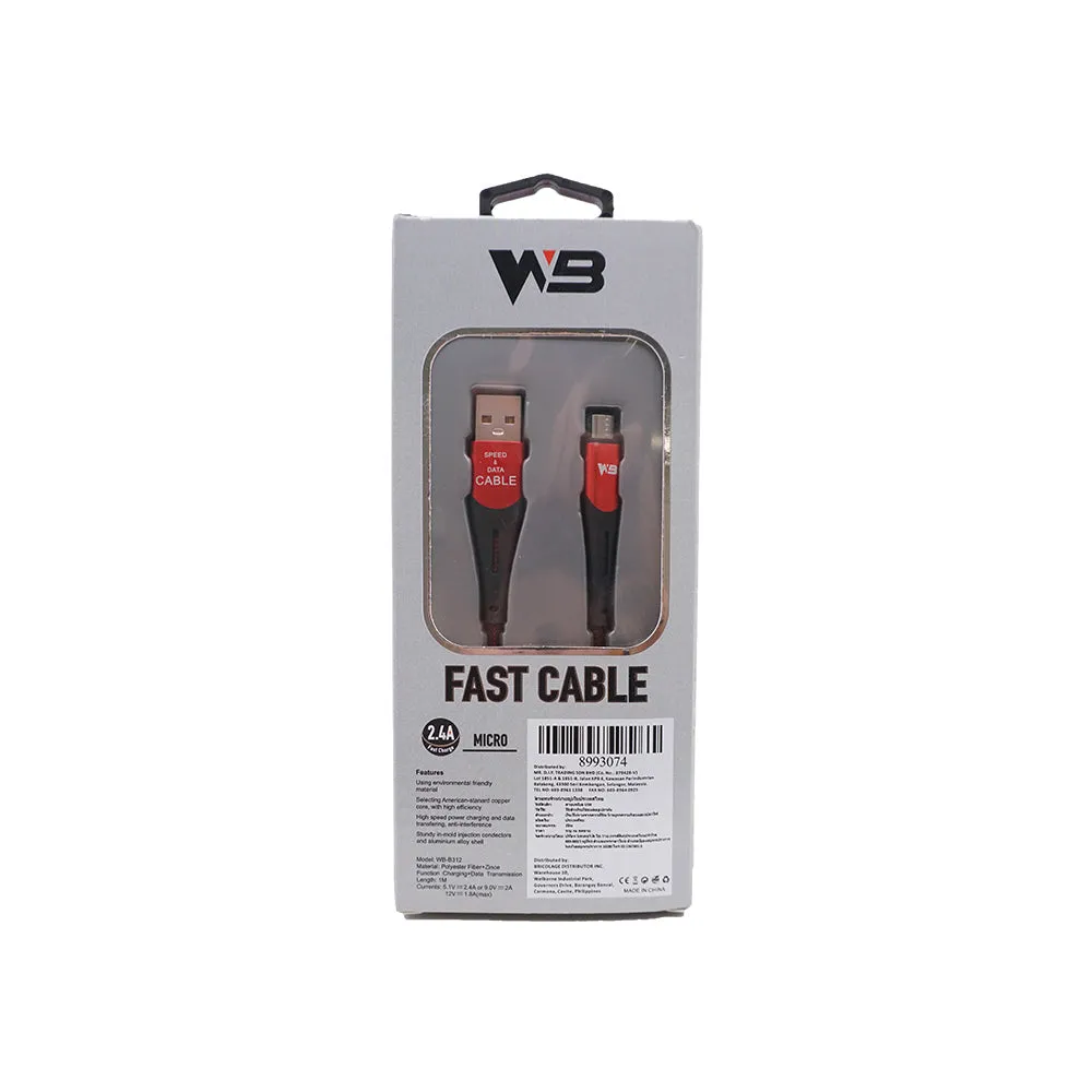 WB Fast Charging Micro-USB Data Cable 2.4A (1m)