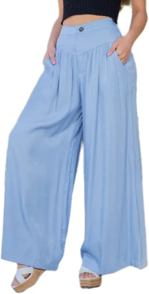 Wide Leg Jean Pants for Women Button High Waist Denim Pants Zipper Lounge Flare Palazzo Trousers with Pockets