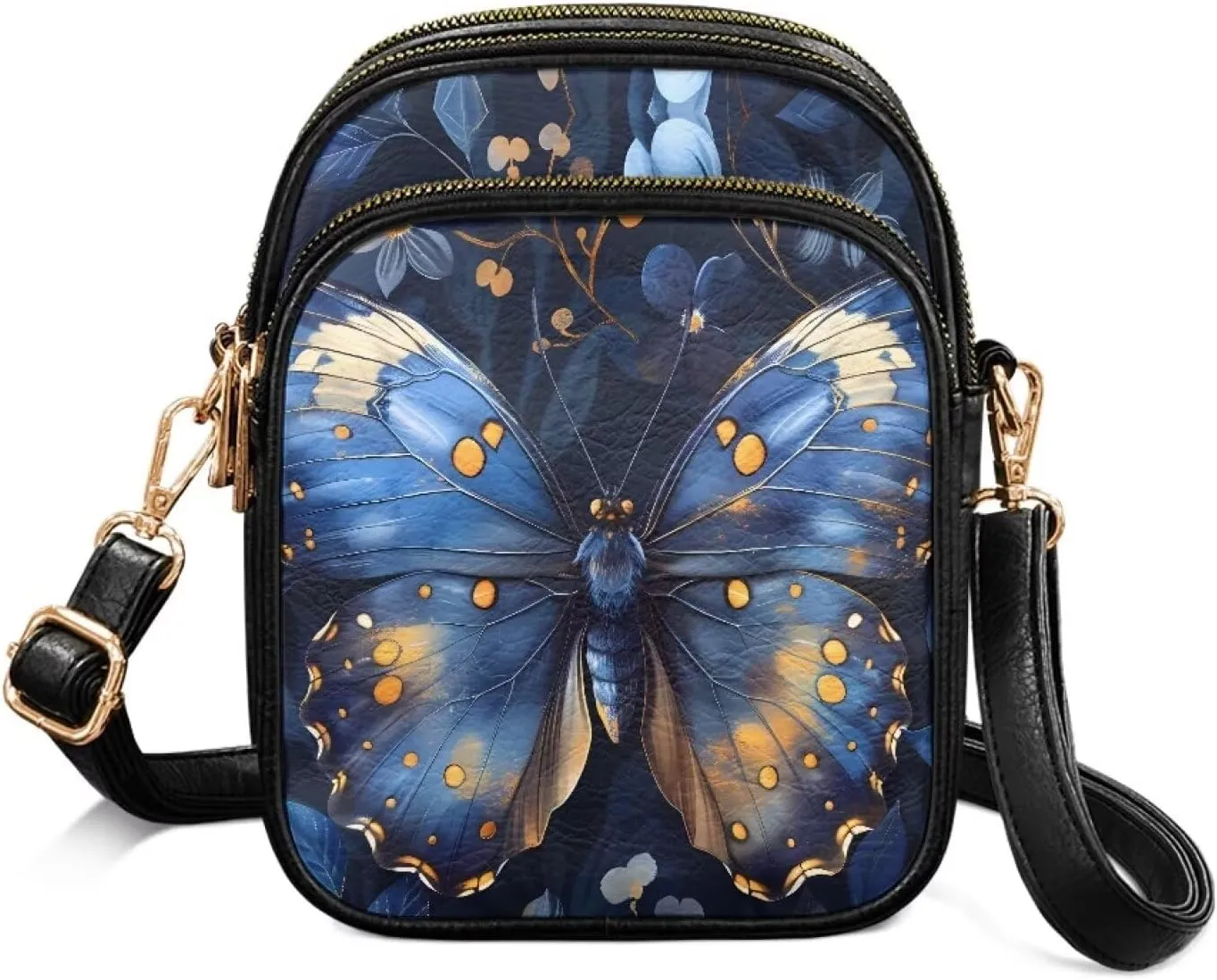Wild Animals Small Crossbody Bags for Women, Zipper Cross Over Purse PU Leather Shoulder Handbags for Travel, Work