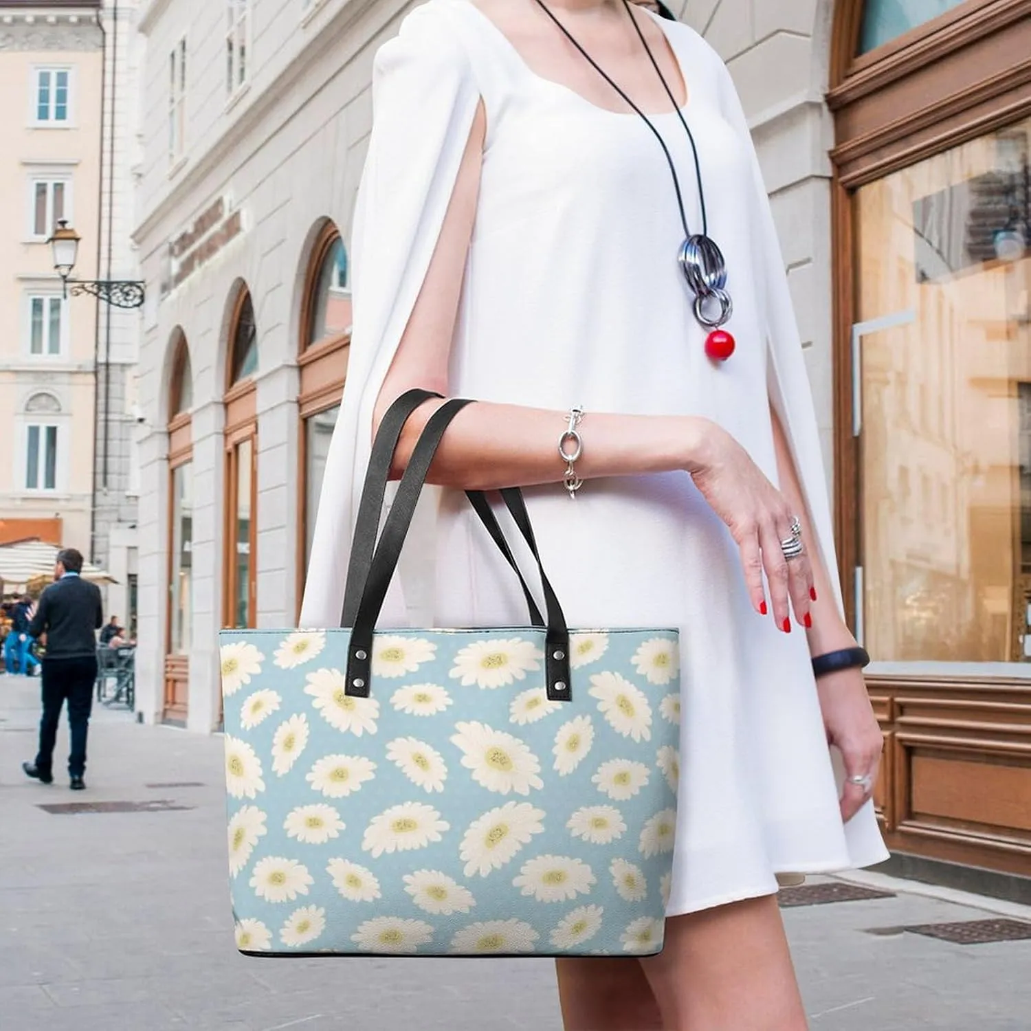 Wild Blooming Flowers Hobo Handbags With Zipper Large Capacity Satchel Tote Bag Shoulder Bag