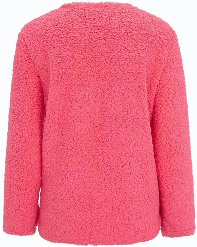 Winter Coat for Women 2024 Soft Fleece Jacket Fuzzy Sherpa Cardigan Open Front Fleece Button Down Warm Casual Sweater