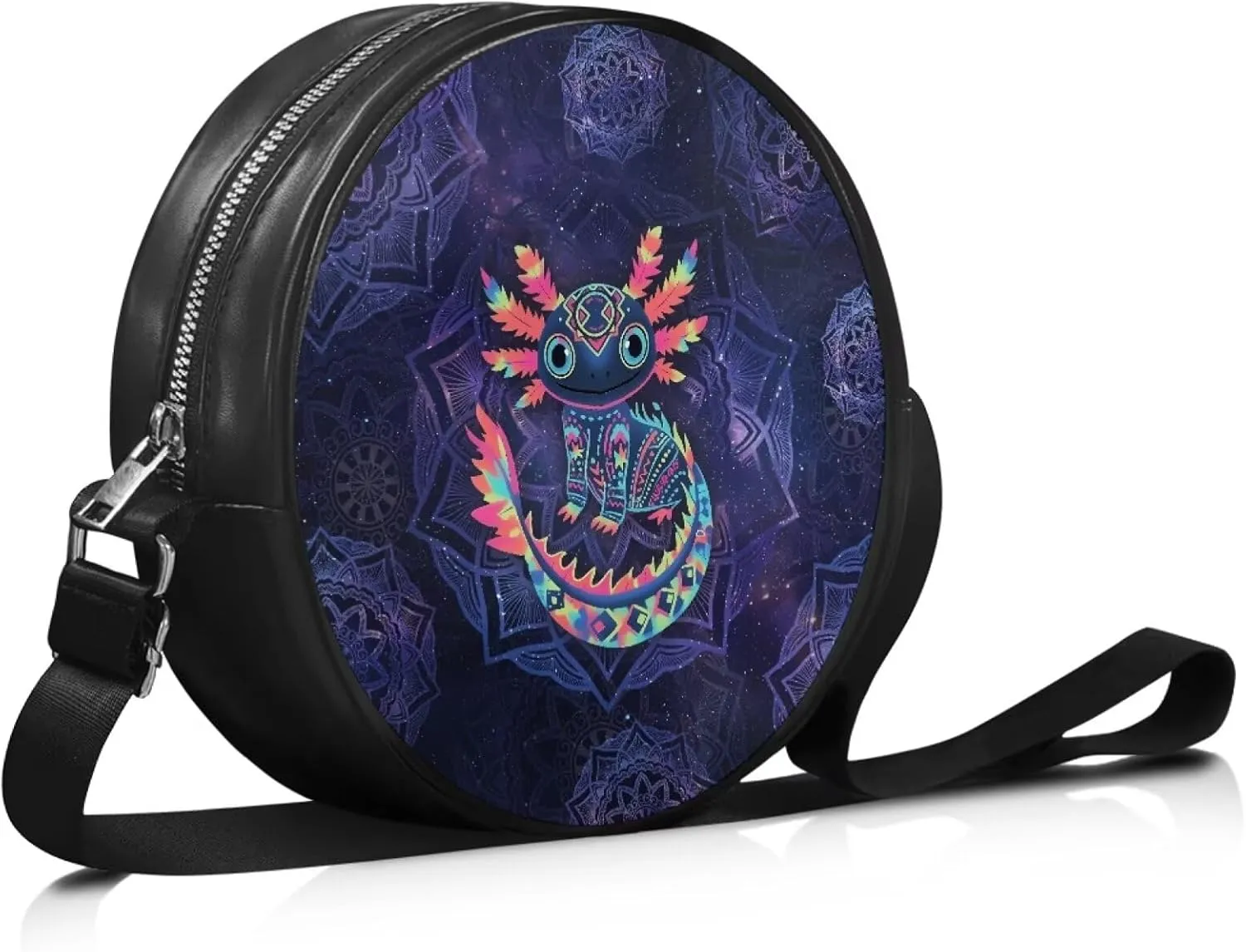 Women Round Shape Crossbody Bag Pu Leather Round Purses Circle Cross Body Shoulder Bag for Party