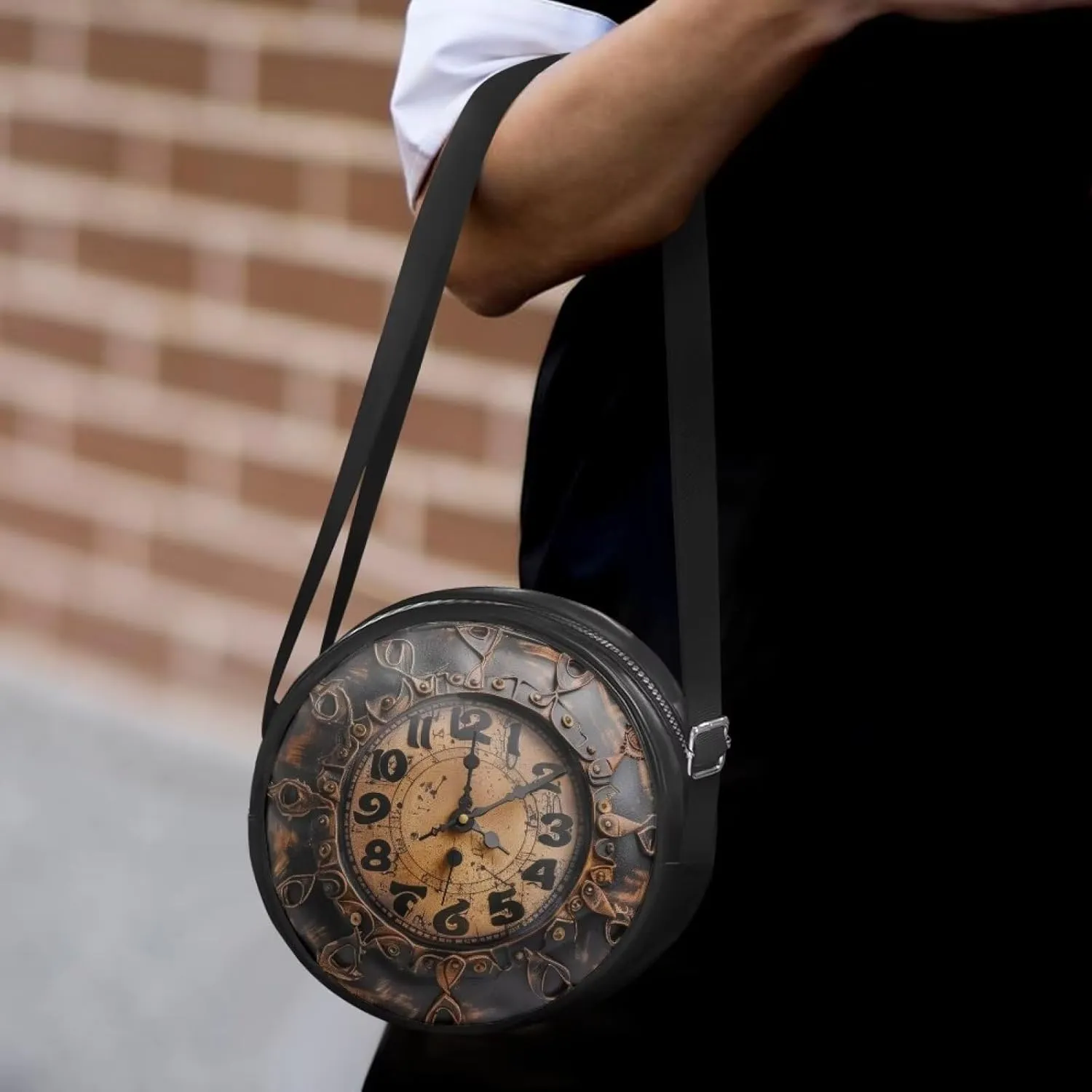 Women Round Shape Crossbody Bag Pu Leather Round Purses Circle Cross Body Shoulder Bag for Party