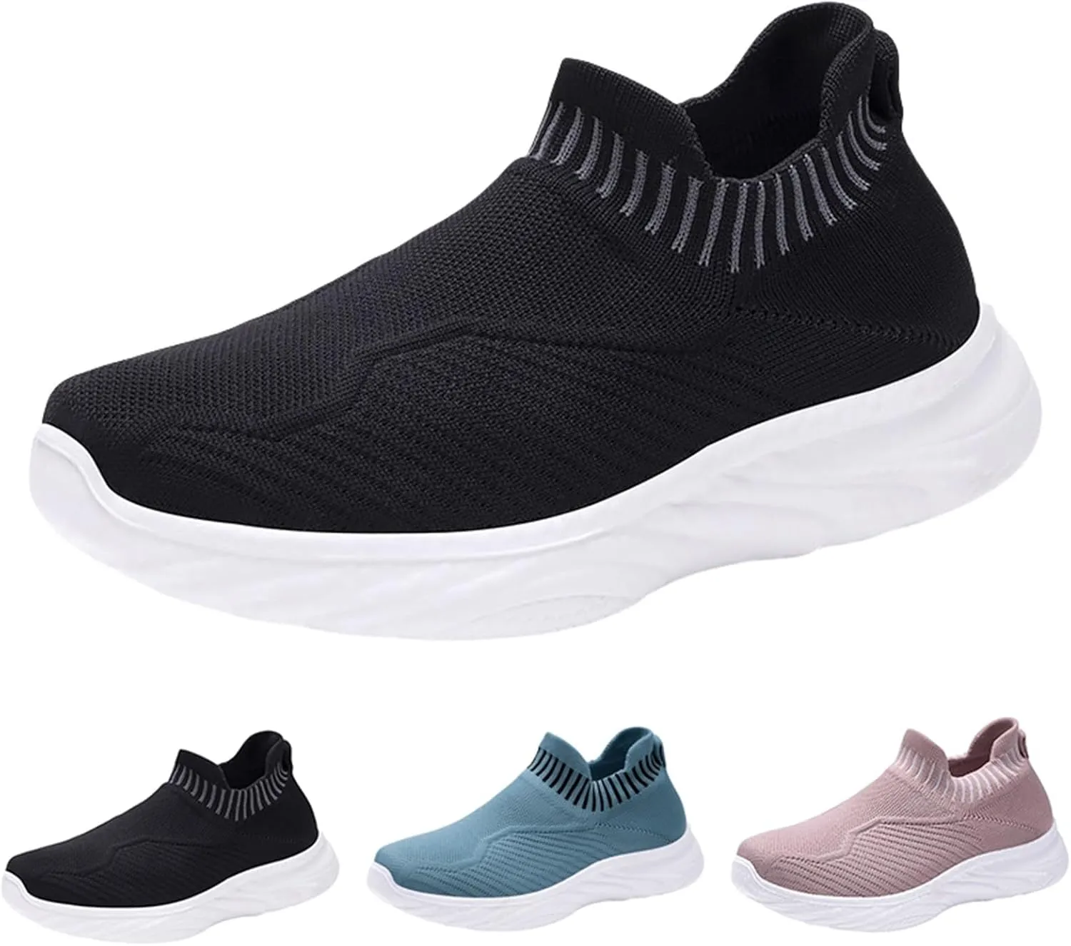 Women Woven Comfy Orthopedic Walking Shoes, 2025 New Women's Breathable Slip On Arch Support Non-Slip Sneakers with Arch Support