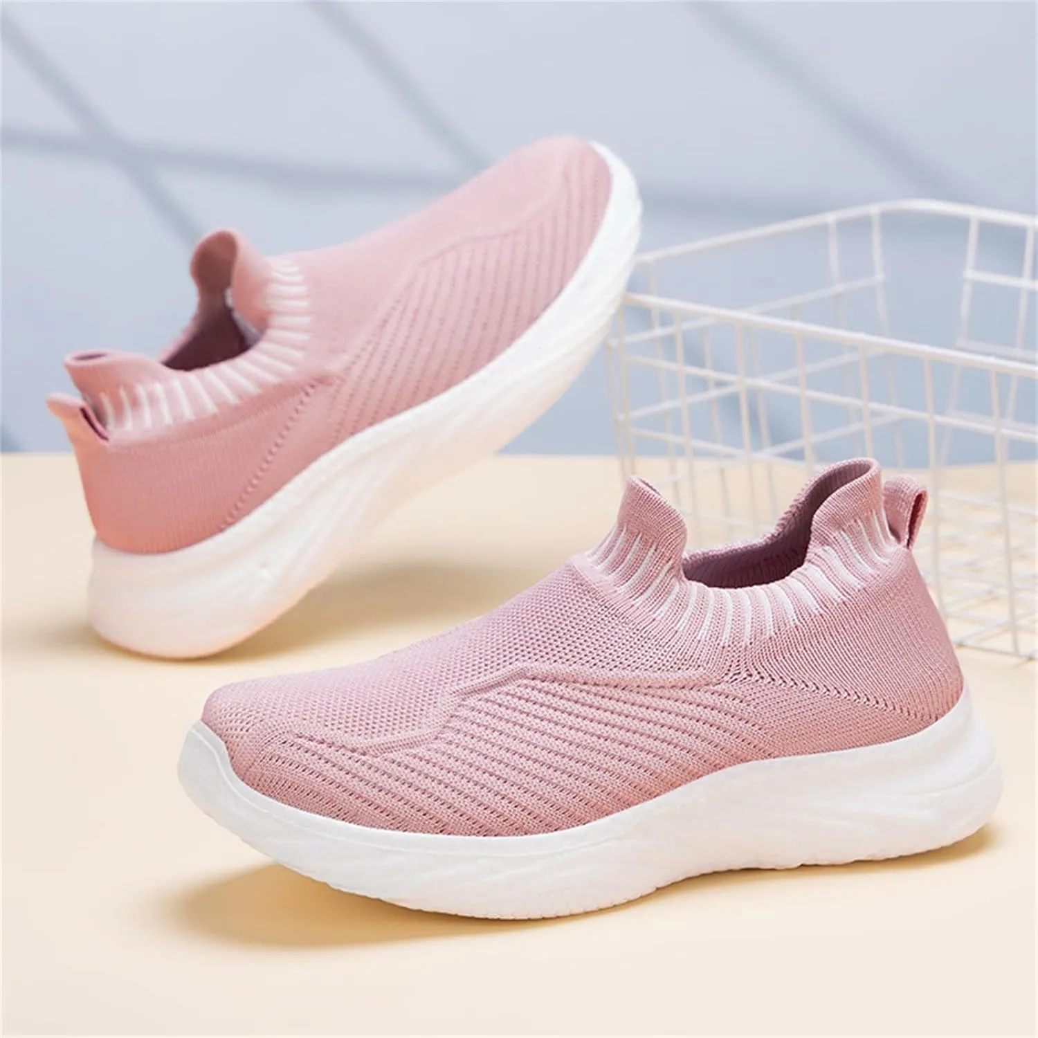 Women Woven Comfy Orthopedic Walking Shoes, 2025 New Women's Breathable Slip On Arch Support Non-Slip Sneakers with Arch Support