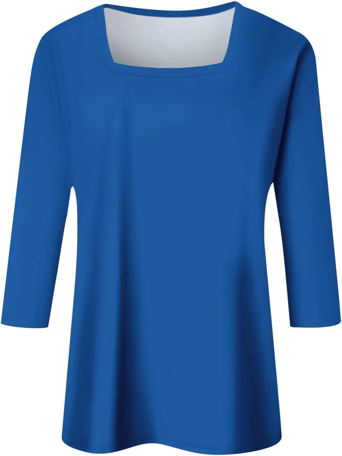 Womens 3/4 Sleeve Tops and Blouses Square Neck Holiday Cute Shirts Dressy Casual Three Quarter Workout Tunic Tops