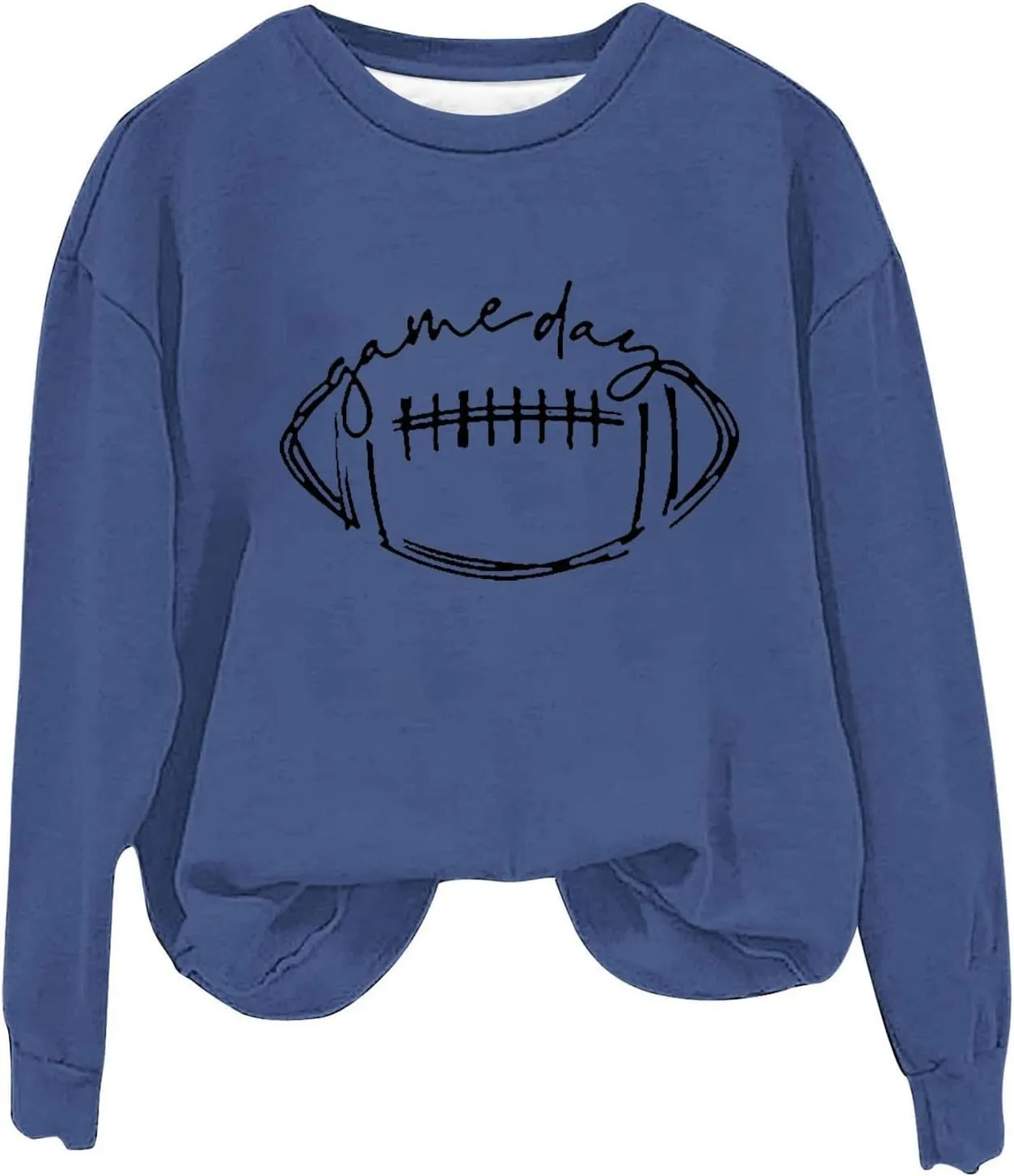 Womens American Football Printed Hoodies Fashion Casual Long Sleeve Hoodie Oversized Crewneck Cropped Sweatshirt