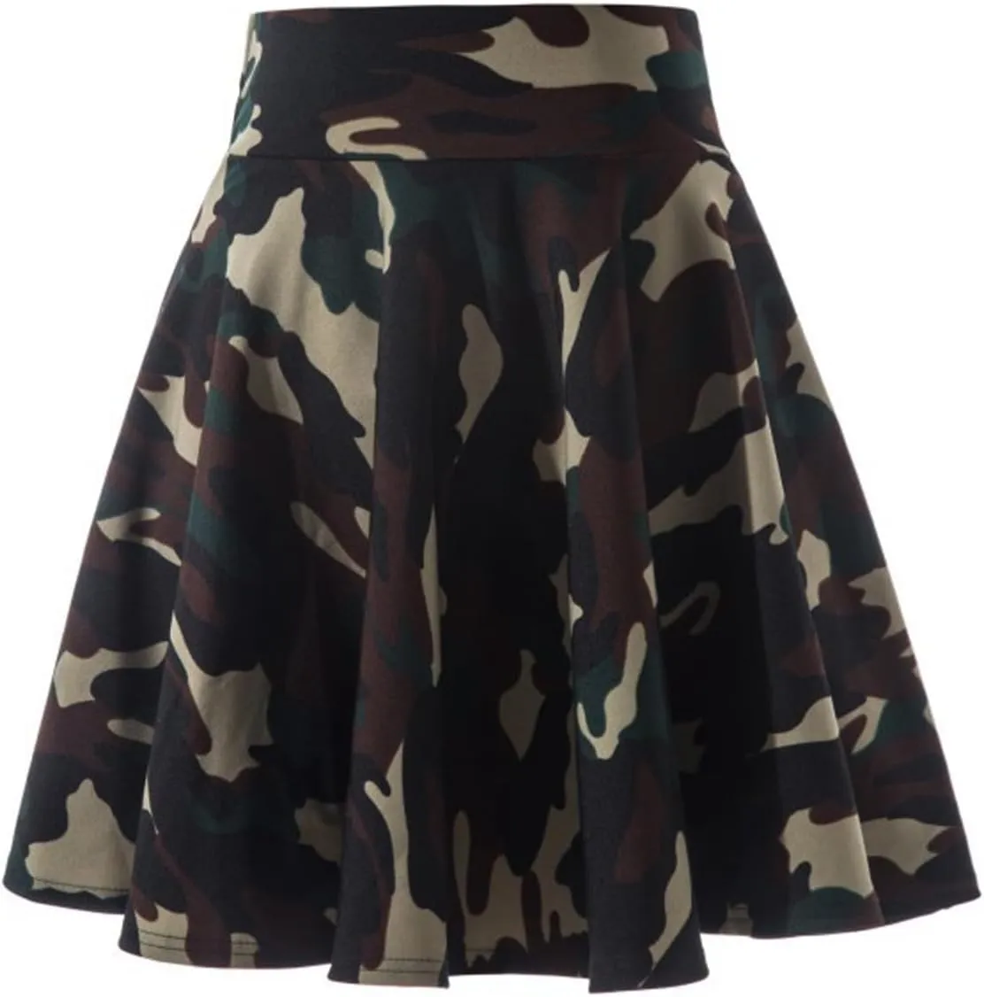 Women's Basic Versatile Stretch Flared Skater Skirt Elastic Waist Mini Yoga Culottes Workout Tennis Jogger Run Skorts
