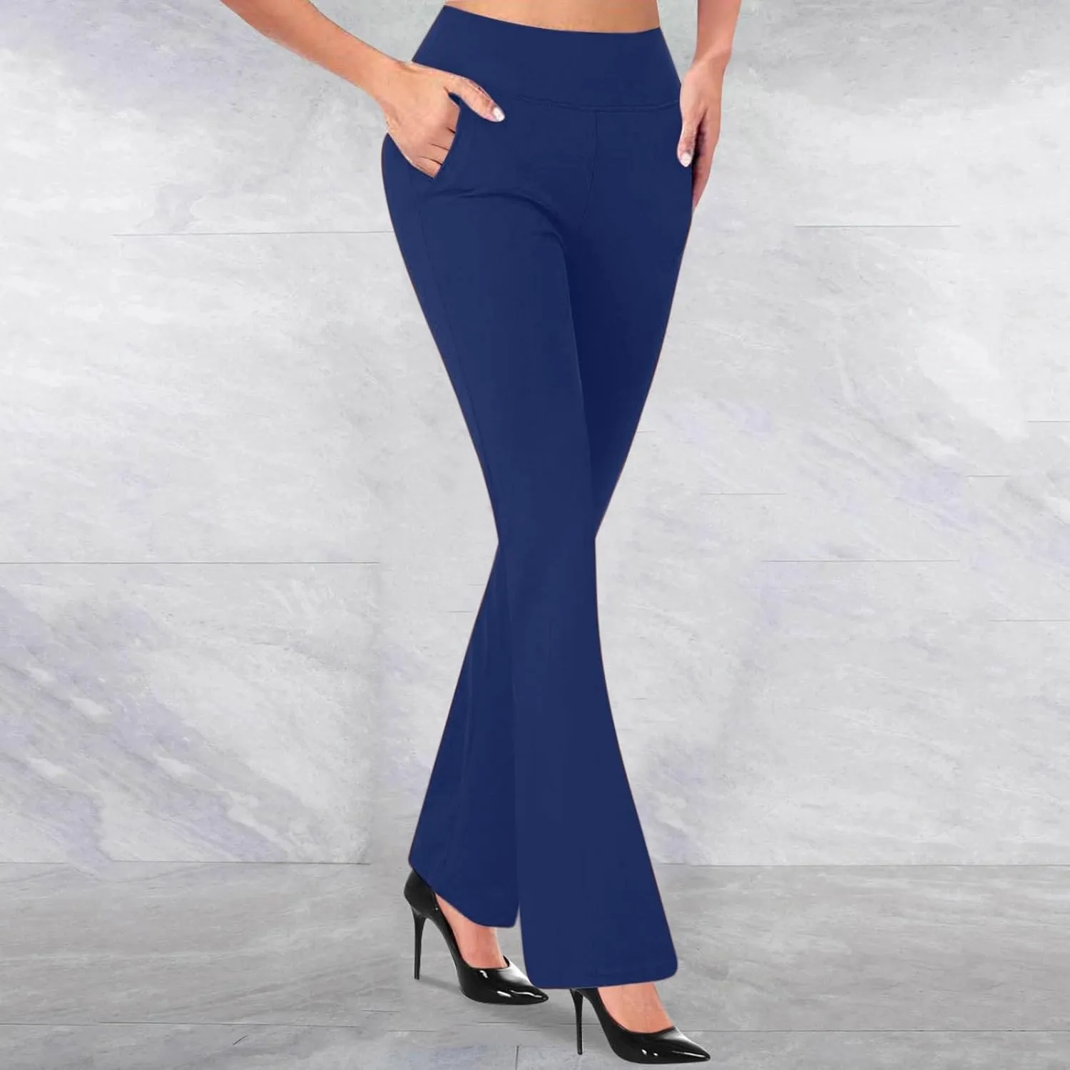Womens Dress Pants Business Casual Work Pants High Waist Stretchy Trousers Bootcut Office Slacks with Pockets