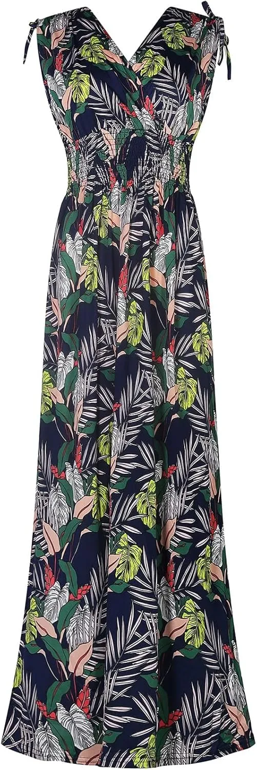 Women's Easy Fit Relaxed Comfortable Lightweight Sleeveless Maxi Dress Casual Sleeveless Spaghetti Strap Dress