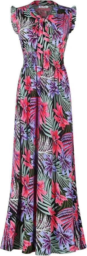 Women's Easy Fit Relaxed Comfortable Lightweight Sleeveless Maxi Dress Casual Sleeveless Spaghetti Strap Dress