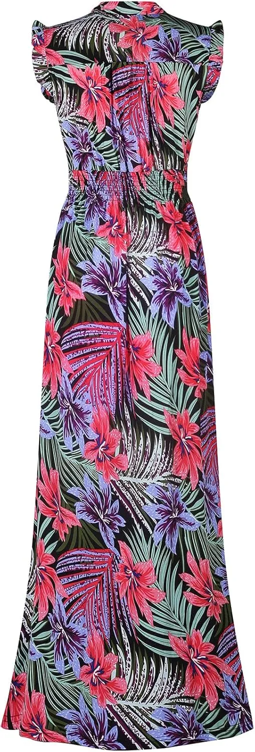 Women's Easy Fit Relaxed Comfortable Lightweight Sleeveless Maxi Dress Casual Sleeveless Spaghetti Strap Dress