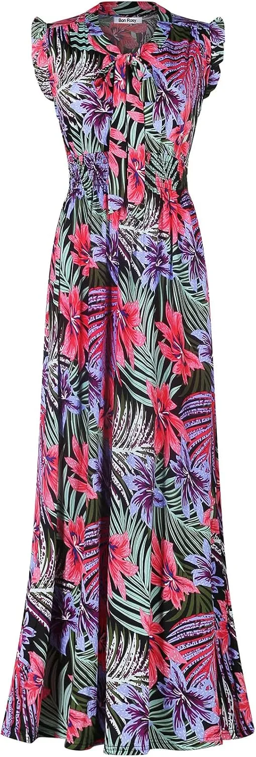 Women's Easy Fit Relaxed Comfortable Lightweight Sleeveless Maxi Dress Casual Sleeveless Spaghetti Strap Dress