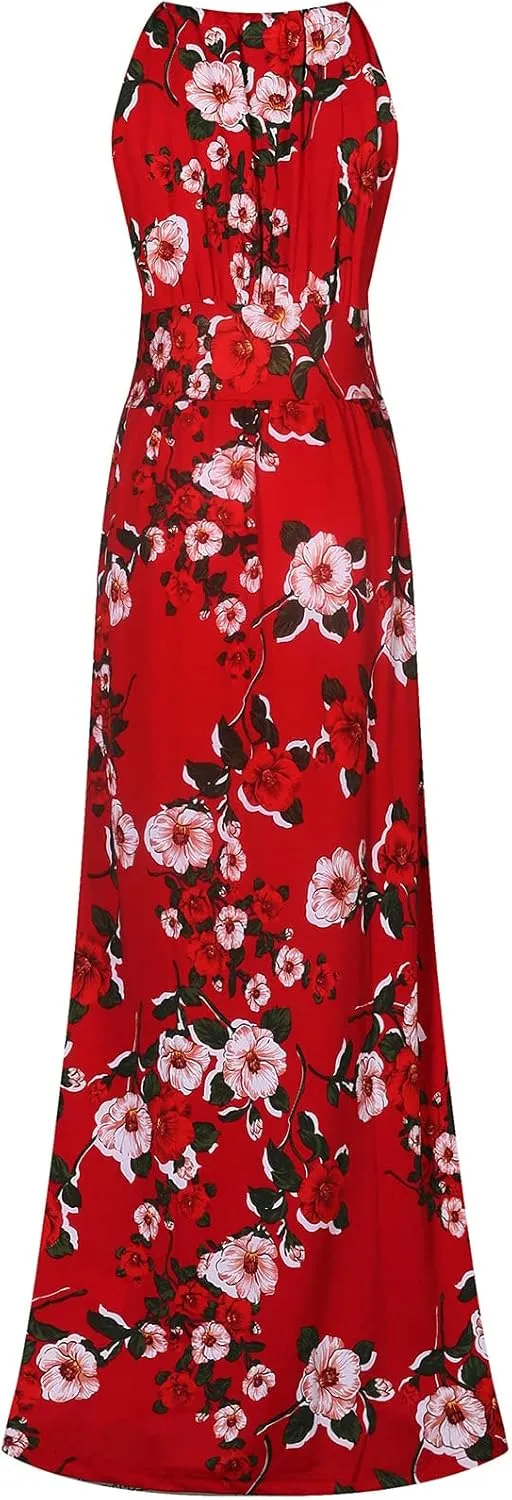 Women's Easy Fit Relaxed Comfortable Lightweight Sleeveless Maxi Dress Casual Sleeveless Spaghetti Strap Dress